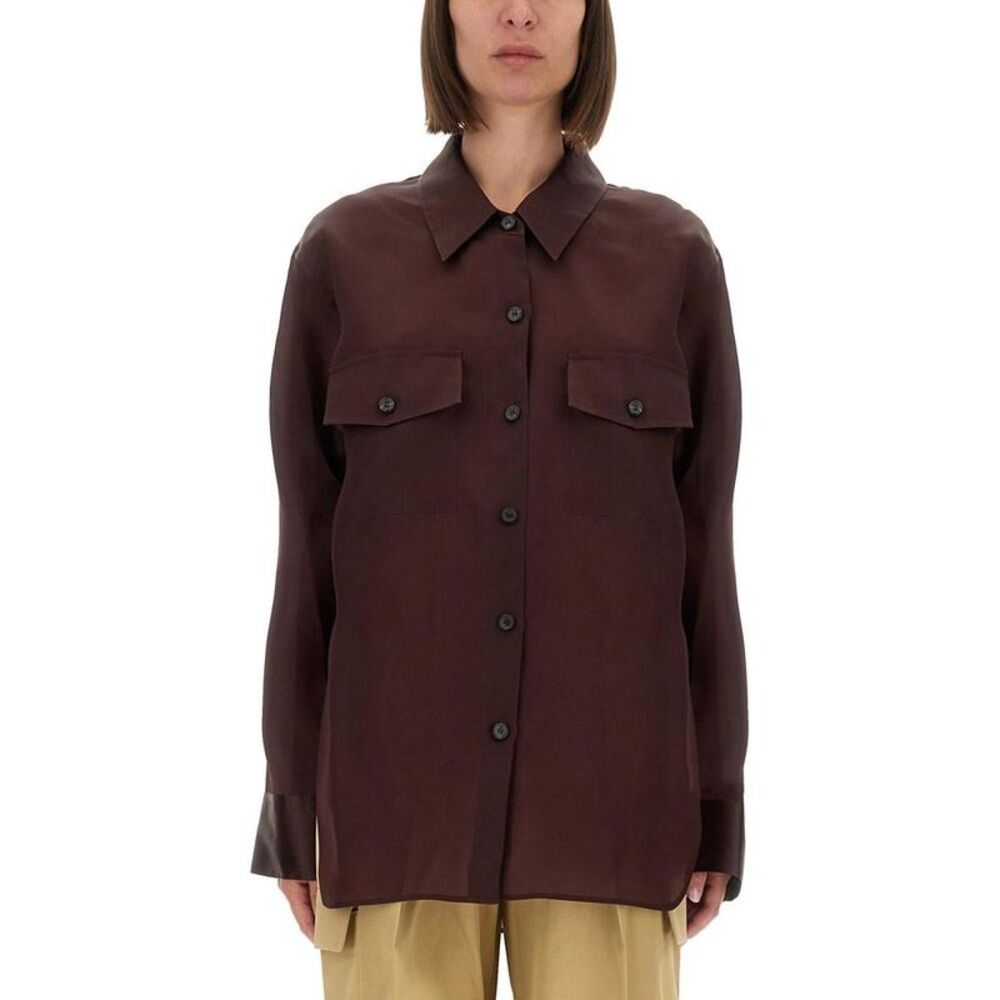 KHAITE Long Sleeve Utility Shirt Women PURPLE T-Shirts & Tops